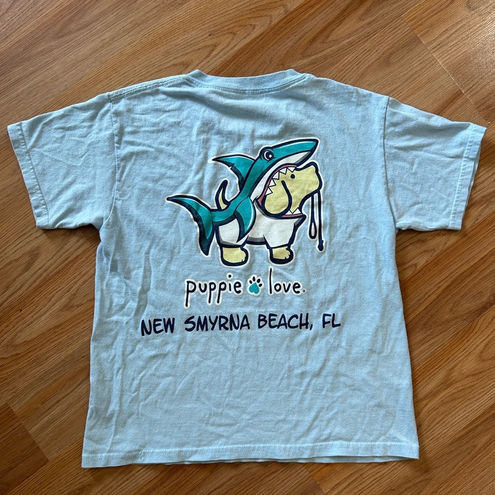 Puppie Love Kids Light Blue Shark Tee